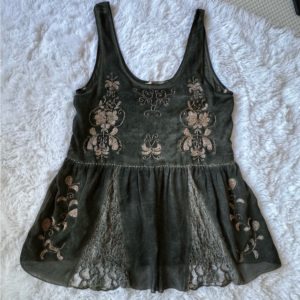 forever 21 contemporary beaded fairy tank top